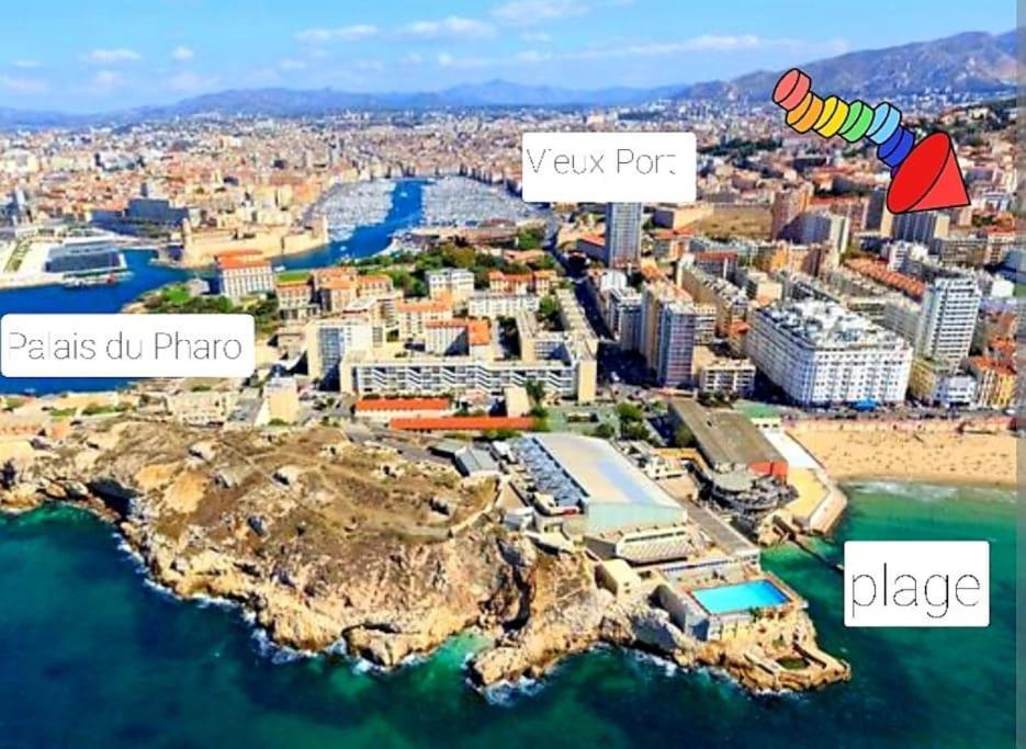 Studio Coin Nuit, Entre Plage Et Centre Marseille Luaran gambar